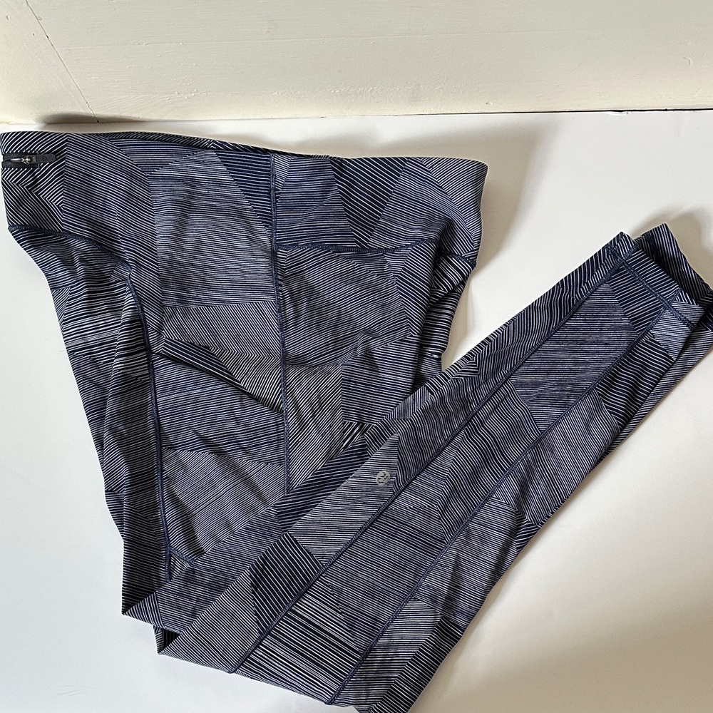 Lululemon Athletica Navy Striped Leggings